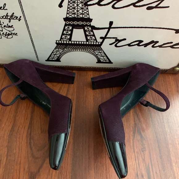 DONATED Stuart Weitzman Tweed & Leather Cap Toe Mary Janes - Picture 2 of 3